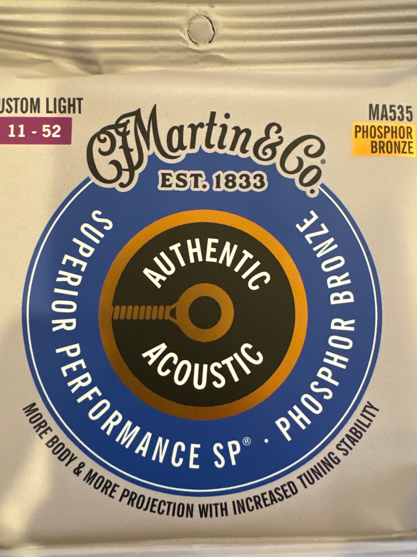 Martin Superior Performance SP Phosphor Bronze 11-52 Custom Light MA535