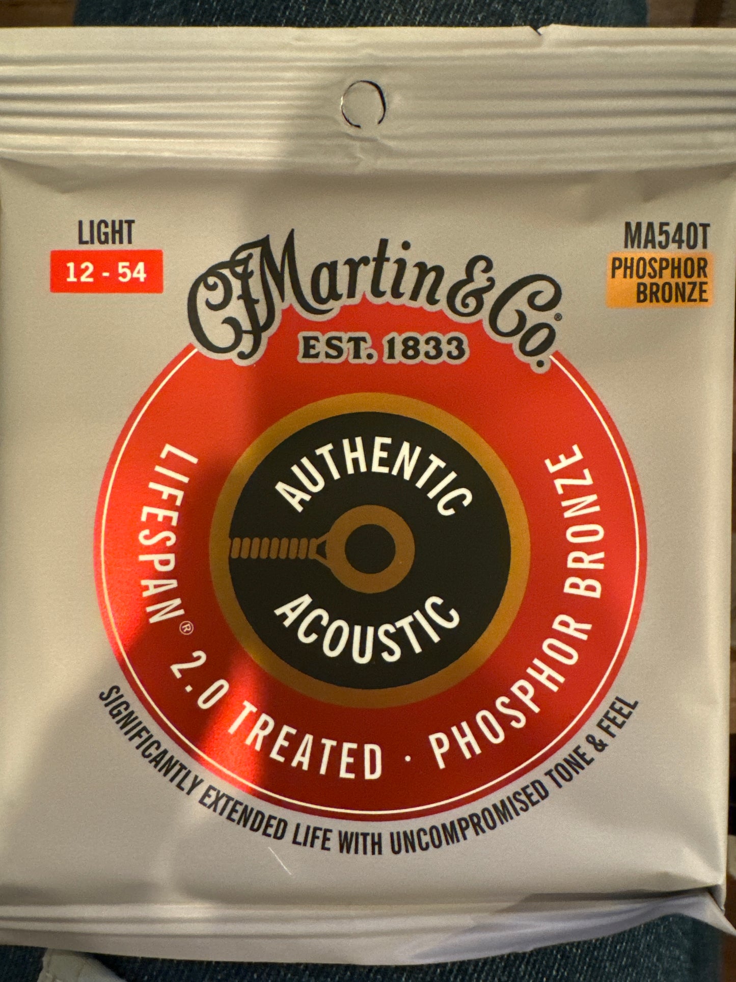 Martin Lifespan 2.0 Phosphor Bronze 12-54 Light MA540T