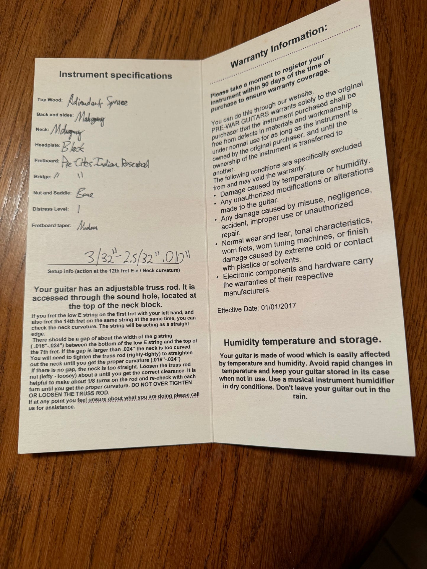 2018 Pre War Guitars Co. - Model J